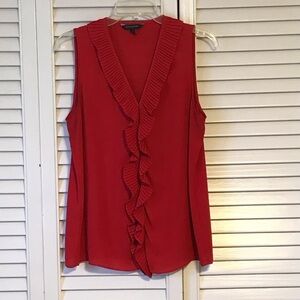Banana Republic Vibrant Red Ruffled Blouse